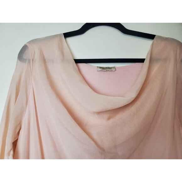 Montan Paris 100% Silk Top Medium Tunic Asymmetrical Made In Italy Layered - Picture 2 of 12
